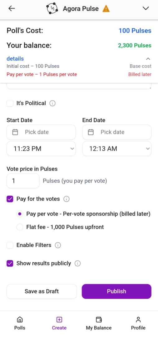 Agora Pulse — login flow